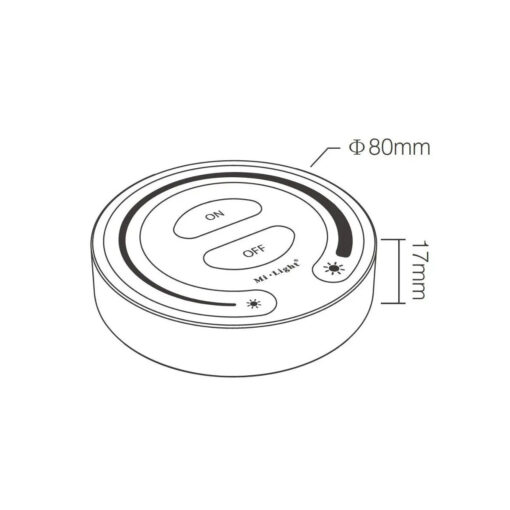 GloboStar® 71403 FUT087-B Mi-Light Ασύρματο Χειριστήριο Αφής RF 2.4Ghz για όλα τα Μονόχρωμα Mi-BOXER Controller DC 3V 2 x AAA – IP20 Μαύρο Φ8 x Υ1.8cm – 5 Years Warranty