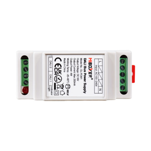 GloboStar® 71420 DL-POW1 Mi-BOXER DC DALI BUS Power Supply Τροφοδοτικό SELV AC 100-240V σε DC 16V 2 Καναλιών DC 16V 2 x 125mA 2W – Max 250mA 4W – IP20 – Din Rail Ράγας – Μ9 x Π3.4 x Υ6cm – 5 Years Warranty
