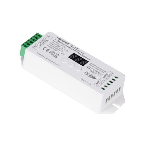 GloboStar® 71425 D3-CX Mi-BOXER DC DMX & RDM Dimmer High Speed Controller / Decoder 3 Καναλιών DC 12-24V 3 x 6A 144W – Max 18A 432W – IP20 Μ13 x Π5 x Υ2.5cm – 5 Years Warranty