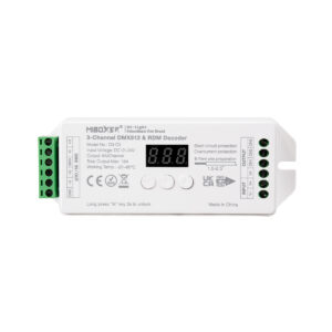 GloboStar® 71425 D3-CX Mi-BOXER DC DMX & RDM Dimmer High Speed Controller / Decoder 3 Καναλιών DC 12-24V 3 x 6A 144W – Max 18A 432W – IP20 Μ13 x Π5 x Υ2.5cm – 5 Years Warranty