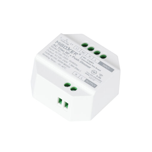 GloboStar® 71432 TRI-C1 Mi-BOXER AC Triac & RF 2.4Ghz & Push Dimmer 1 Καναλιού AC 100-240V 1 x 1.36A 300W – Max 1.36A 300W – IP20 Μ5 x Π5 x Υ2.3cm – 5 Years Warranty