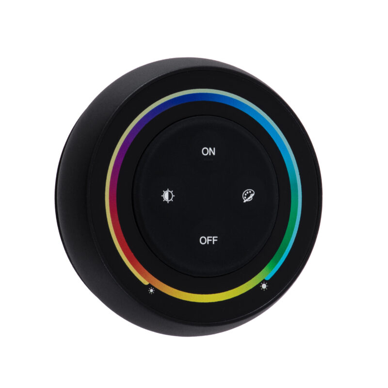 GloboStar® 71434 S2-B Mi-Light Ασύρματο Χειριστήριο Αφής RF 2.4Ghz για όλα τα RGBW+WW Mi-BOXER Controller DC 3V 2 x AAA – IP20 Μαύρο Φ7 x Υ2.5cm – 5 Years Warranty