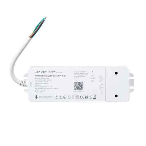 GloboStar® 71439 WL3-P75V24 Mi-BOXER DC Smart Wifi & RF 2.4Ghz & Push Dimming Power Supply Τροφοδοτικό SELV & Controller / Dimmer All in One 3 Καναλιών AC100-240V σε DC 24V 3 x 0.6A 14.4W – Max 3A 75W – IP20 RGB Μ19 x Π5.5 x Υ3.2cm – 5 Years Warranty