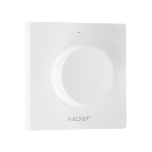GloboStar® 71443 K1 Mi-BOXER Ασύρματο Επιτοίχιο Χειριστήριο Dimmer RF 2.4Ghz για όλα τα Μονόχρωμα Mi-BOXER Controller DC 3V 1 x CR2032 – IP20 Λευκό Μ8.5 x Π8.5 x Υ2.5cm – 5 Years Warranty