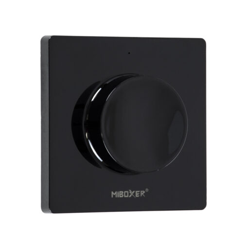 GloboStar® 71444 K1-B Mi-BOXER Ασύρματο Επιτοίχιο Χειριστήριο Dimmer RF 2.4Ghz για όλα τα Μονόχρωμα Mi-BOXER Controller DC 3V 1 x CR2032 – IP20 Μαύρο Μ8.5 x Π8.5 x Υ2.5cm – 5 Years Warranty