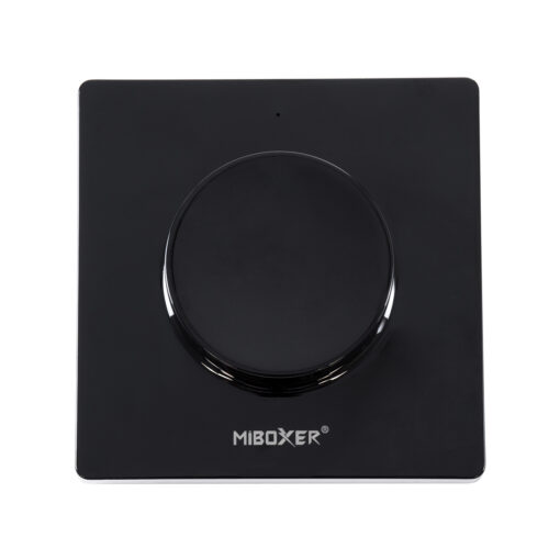 GloboStar® 71444 K1-B Mi-BOXER Ασύρματο Επιτοίχιο Χειριστήριο Dimmer RF 2.4Ghz για όλα τα Μονόχρωμα Mi-BOXER Controller DC 3V 1 x CR2032 – IP20 Μαύρο Μ8.5 x Π8.5 x Υ2.5cm – 5 Years Warranty