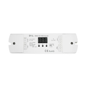 GloboStar® 71446 D1-L SKYDANCE DC DMX & RDM Dimmer High Speed Controller / Decoder 1 Καναλιού DC 12-24V 1 x 15.5A 360W – Max 15.5A 360W – IP20 Μ17 x Π5 x Υ2.5cm – 5 Years Warranty
