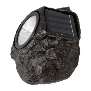 GloboStar® 71484 Αυτόνομο Ηλιακό Φωτιστικό LED SMD 1W 100lm με Ενσωματωμένη Μπαταρία 600mAh – Φωτοβολταϊκό Πάνελ με Αισθητήρα Ημέρας-Νύχτας Αδιάβροχο IP65 Διακοσμητική Πέτρα – Βράχος Κήπου Ψυχρό Λευκό 6000K