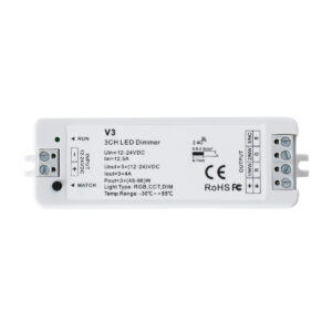 GloboStar® 71546 V3 SKYDANCE DC RF 2.4Ghz Dimmer High Speed Controller 3 Καναλιών DC 12-24V 3 x 5A 96W – Max 12A 288W – IP20 Μ10 x Π3.5 x Υ2cm – 5 Years Warranty