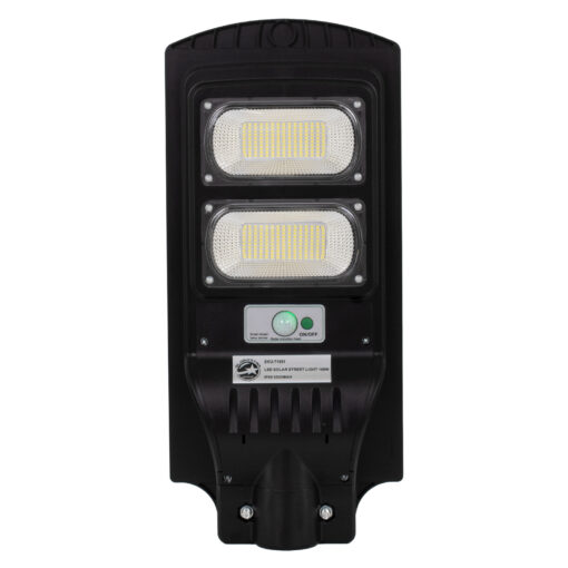 GloboStar® 71551 Αυτόνομο Ηλιακό Φωτιστικό Δρόμου Street Light LED SMD 100W 8000lm με Ενσωματωμένη Μπαταρία Li-ion 5500mAh – Φωτοβολταϊκό Πάνελ με Αισθητήρα Ημέρας-Νύχτας PIR Αισθητήρα Κίνησης Αδιάβροχο IP65 Ψυχρό Λευκό 6000K