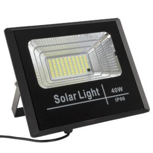 GloboStar® 71555 Αυτόνομος Ηλιακός Προβολέας LED SMD 40W 3200lm με Ενσωματωμένη Μπαταρία 5000mAh – Φωτοβολταϊκό Πάνελ με Αισθητήρα Ημέρας-Νύχτας και Ασύρματο Χειριστήριο RF 2.4Ghz Αδιάβροχος IP66 Ψυχρό Λευκό 6000K