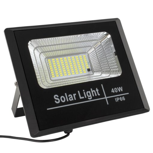 GloboStar® 71555 Αυτόνομος Ηλιακός Προβολέας LED SMD 40W 3200lm με Ενσωματωμένη Μπαταρία 5000mAh – Φωτοβολταϊκό Πάνελ με Αισθητήρα Ημέρας-Νύχτας και Ασύρματο Χειριστήριο RF 2.4Ghz Αδιάβροχος IP66 Ψυχρό Λευκό 6000K