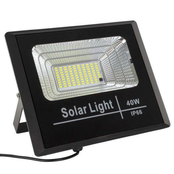 GloboStar® 71555 Αυτόνομος Ηλιακός Προβολέας LED SMD 40W 3200lm με Ενσωματωμένη Μπαταρία 5000mAh – Φωτοβολταϊκό Πάνελ με Αισθητήρα Ημέρας-Νύχτας και Ασύρματο Χειριστήριο RF 2.4Ghz Αδιάβροχος IP66 Ψυχρό Λευκό 6000K