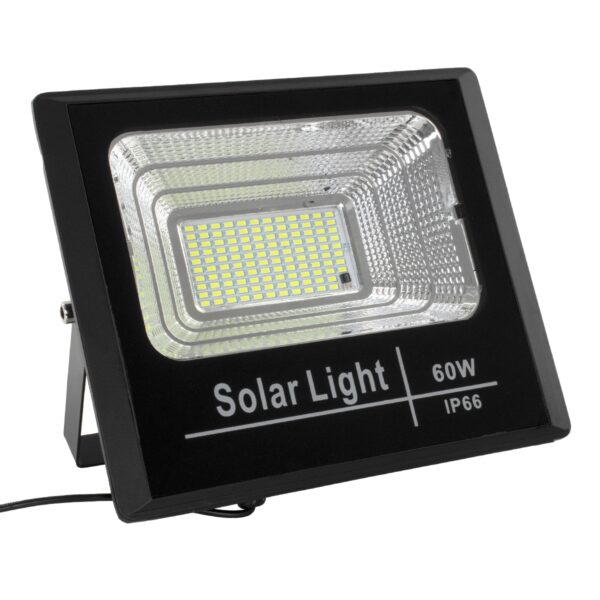 GloboStar® 71556 Αυτόνομος Ηλιακός Προβολέας LED SMD 60W 4800lm με Ενσωματωμένη Μπαταρία 10000mAh – Φωτοβολταϊκό Πάνελ με Αισθητήρα Ημέρας-Νύχτας και Ασύρματο Χειριστήριο RF 2.4Ghz Αδιάβροχος IP66 Ψυχρό Λευκό 6000K