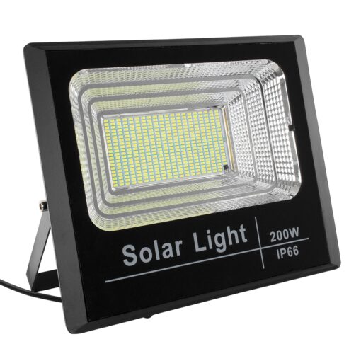 GloboStar® 71558 Αυτόνομος Ηλιακός Προβολέας LED SMD 200W 16000lm με Ενσωματωμένη Μπαταρία 20000mAh – Φωτοβολταϊκό Πάνελ με Αισθητήρα Ημέρας-Νύχτας και Ασύρματο Χειριστήριο RF 2.4Ghz Αδιάβροχος IP66 Ψυχρό Λευκό 6000K