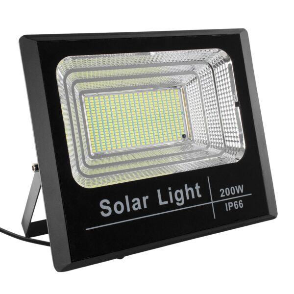 GloboStar® 71558 Αυτόνομος Ηλιακός Προβολέας LED SMD 200W 16000lm με Ενσωματωμένη Μπαταρία 20000mAh – Φωτοβολταϊκό Πάνελ με Αισθητήρα Ημέρας-Νύχτας και Ασύρματο Χειριστήριο RF 2.4Ghz Αδιάβροχος IP66 Ψυχρό Λευκό 6000K