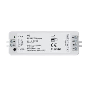 GloboStar® 71564 V2 SKYDANCE DC RF 2.4Ghz Dimmer High Speed Controller 2 Καναλιών DC 12-24V 2 x 5A 120W – Max 10.5A 252W – IP20 Μ10 x Π3.5 x Υ2cm – 5 Years Warranty