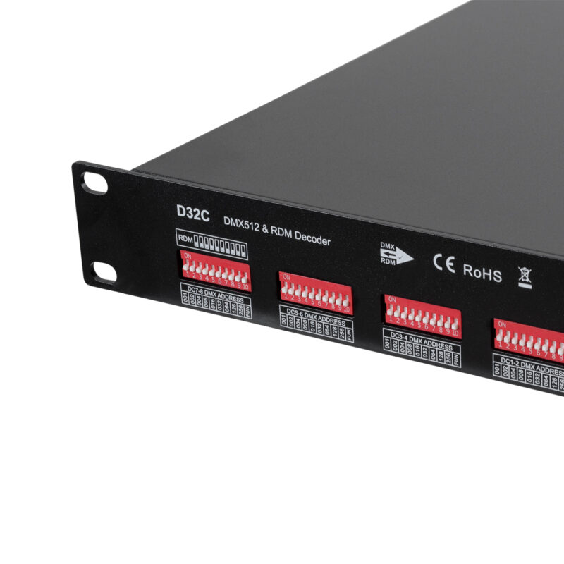 GloboStar® 71570 D32C SKYDANCE DC DMX & RDM Dimmer High Speed Controller / Constant Current Decoder 32 Καναλιών DC 12-48V 32 x 700mA 34W – Max 22.5A 1075W – IP20 Μ48 x Π26 x Υ5cm – 5 Years Warranty