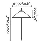 Faro Barcelona HUE OUT Ακίδα 1m Σκούρου Γκρι Χρώματος- 71575P-01
