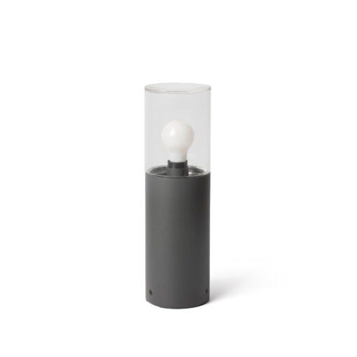 Faro Barcelona KILA 400 Σκούρο Γκρι Φωτιστικό Φάρος E27 με Διαφανή Διαχύτη 15W IP65 – 71746