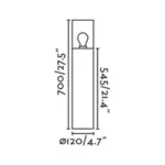 Faro Barcelona KILA 700 Σκούρο Γκρι Φωτιστικό Φάρος E27 με Διάφανο Διαχύτη 15W  IP65 – 71749