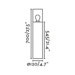 Faro Barcelona KILA 700 Σκούρο Γκρι Φωτιστικό Φάρος E27 με Διάφανο Διαχύτη 15W  IP65 – 71749