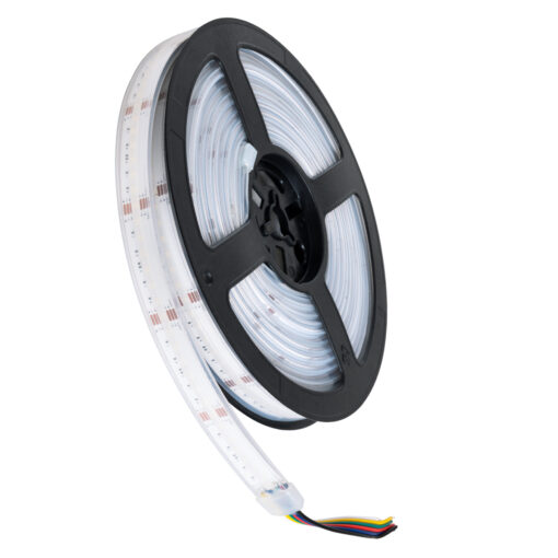 GloboStar® BEE 73416 Ταινία LED 18W/m 1800lm/m 120° DC 24V Αδιάβροχη IP67 – 840 x Micro 5in1 SMD COB LED Chip/Μέτρο – Μ5000 x Π14 x Υ4mm – Ρολό 5 Μέτρων – Πολύχρωμη RGBW+WW – 5 Χρόνια Εγγύηση