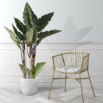 GloboStar® Artificial Garden MALVEN 20710 Επιδαπέδιο Πολυεστερικό Τσιμεντένιο Κασπώ Γλάστρα – Flower Pot Λευκό Φ31 x Υ28cm