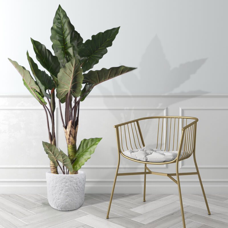 GloboStar® Artificial Garden MALVEN 20710 Επιδαπέδιο Πολυεστερικό Τσιμεντένιο Κασπώ Γλάστρα – Flower Pot Λευκό Φ31 x Υ28cm