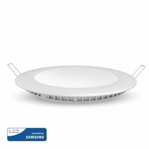 LED Panel Στρογγυλό Χωνευτό Λευκό 24W V-TAC PRO Samsung Chip 120° 2000lm Ø300 Θερμό Λευκό 3000K – 724