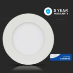 LED Panel Στρογγυλό Χωνευτό Λευκό 24W V-TAC PRO Samsung Chip 120° 2000lm Ø300 Θερμό Λευκό 3000K – 724