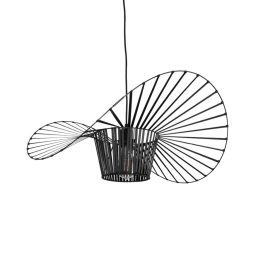 GloboStar® LUMINOVA 61464 Μοντέρνο Κρεμαστό Φωτιστικό Πλέγμα Μονόφωτο 1 x E27 IP20 Μαύρο Σχοινί με Μαύρο Σύρμα – Μ65 x Π65 x Υ25cm