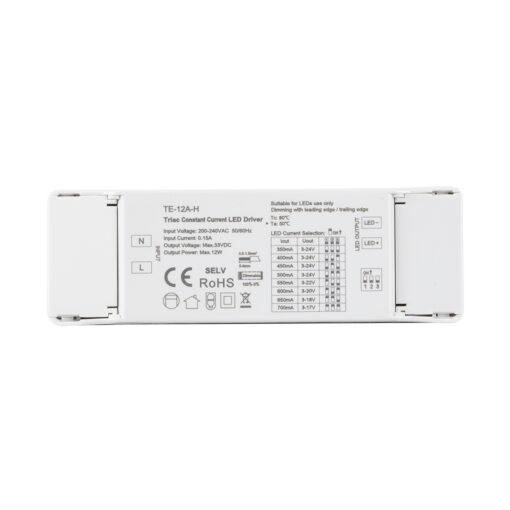 GloboStar® 73131 TE-12A-H SKYDANCE AC Triac Dimmable Constant Current LED Driver 1 Κανάλι AC 200-240V 1 x 0.15A 12W – Max 0.15A 12W – IP20 Μ11.1 x Π3.7 x Υ2cm – 5 Χρόνια Εγγύηση