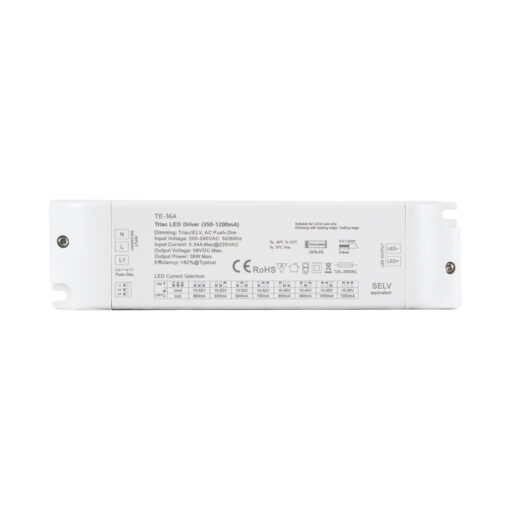 GloboStar® 73135 TE-36A SKYDANCE AC Triac Dimmable Constant Current LED Driver Push Dimming 1 Κανάλι AC 200-240V 1 x 0.34A 36W – Max 0.34A 36W – IP20 Μ17.5 x Π4.4 x Υ3cm – 5 Χρόνια Εγγύηση