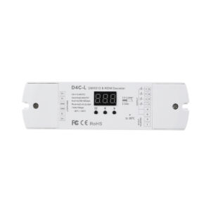 GloboStar® 73145 D4C-L SKYDANCE DC DMX512 Constant Current & RDM Decoder 4 Καναλιών DC 12-48V 4 x 0.5A 22.5W – Max 2A 90W – IP20  Μ17 x Π5 x Υ2.5cm – 5 Χρόνια Εγγύηση