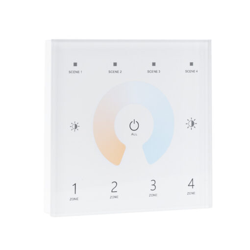 GloboStar® 73160 T12 SKYDANCE Ασύρματο DMX512 Επιτοίχιο Χειριστήριο RF 2.4Ghz 4 Group για όλα τα SKYDANCE DMX512 Controller AC 100-240V Max 0.1A – IP20  Μ8.5 x Π8.5 x Υ3.5cm – 5 Χρόνια Εγγύηση