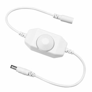 GloboStar® 73305 LED Dimmer με Ροοστάτη & Διακόπτη On/Off Λευκό DC 12-24V Max 120W