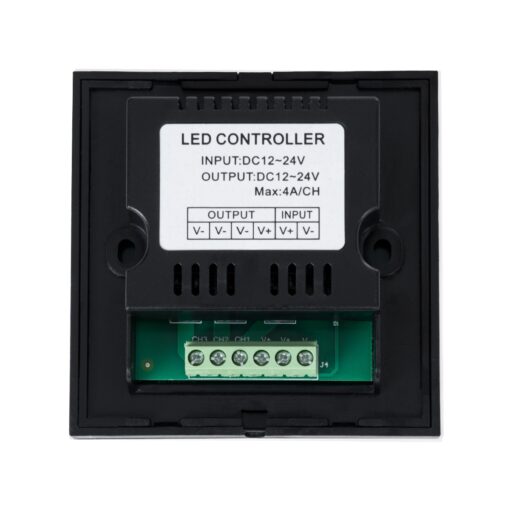 GloboStar® 73318 Επιτοίχιο Dimmer Touch – Αφής 1 Καναλιου DC 12-24V 1 x 12A 288W – Max 12A 288W – IP20 Μ9 x Π9 x Υ3.5cm – 2 Χρόνια Εγγύηση
