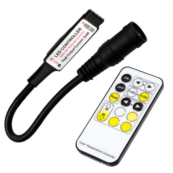 GloboStar® 73354 Ασύρματο LED Dimmer με Χειριστήριο RF CCT 2 Χρωμάτων  DC 5V (40w) – DC 12V (96w) – DC 24V (192w)