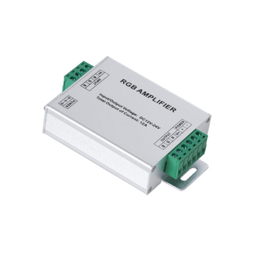 GloboStar® 73392 DC Power & Signal High Speed Amplifier Ενισχυτής Ισχύος & Σήματος Υψηλών Ταχυτήτων 3 Καναλιών DC 12-24V 3 x 4A 96W – Max 12A 288W – IP20 RGB Μ10.5 x Π6.5 x Υ2.5cm – 2 Years Warranty