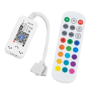 GloboStar® 73404 Ασύρματος Smart Home Wi-Fi LED RGBW Controller με 2 Εξόδους RGBW και Χειριστήριο 2.4Ghz RF DC 12V Max 144W – DC 24V Max 288W