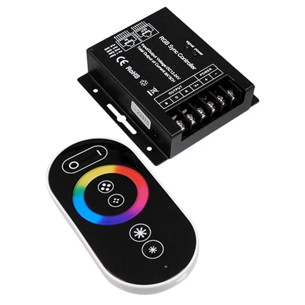 GloboStar® 73410 Ασύρματος LED RGB Controller με Χειριστήριο Αφής 2.4G RF SYNC 12V (288w) – 24V (576w) DC