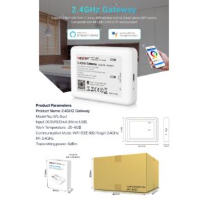 GloboStar® 73423 Mi-Light MiBOXER WL-Box1 – Smart 2.4GHz Gateway Bridge to WiFi-IEEE 802.11b/g/n DC 5V / 500mA