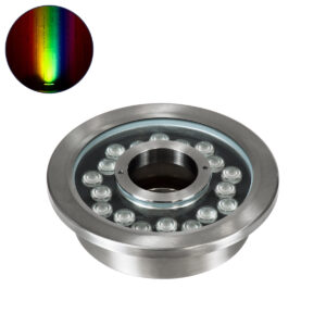 GloboStar® UNDERWATER-DENIS 90443 Υποβρύχιο Χωνευτό Φωτιστικό Σποτ Ειδικό για Σιντριβάνια – Πισίνες – Τζακούζι LED 18W 1530lm 30° DC 24V Αδιάβροχο IP68 Φ21.5 x Υ8cm RGBW DMX512 – Ανοξείδωτο Ατσάλι SS304 – 3 Years Warranty