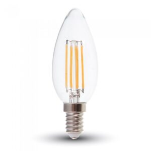 LED Λάμπα E14 Κεράκι 6W Filament V-TAC Φυσικό Λευκό 4000K – 217424