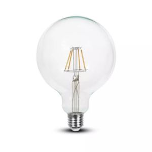 Λάμπα LED E27 G125 Filament 6W Ψυχρό λευκό 6400K Διάφανο V-TAC – 7427