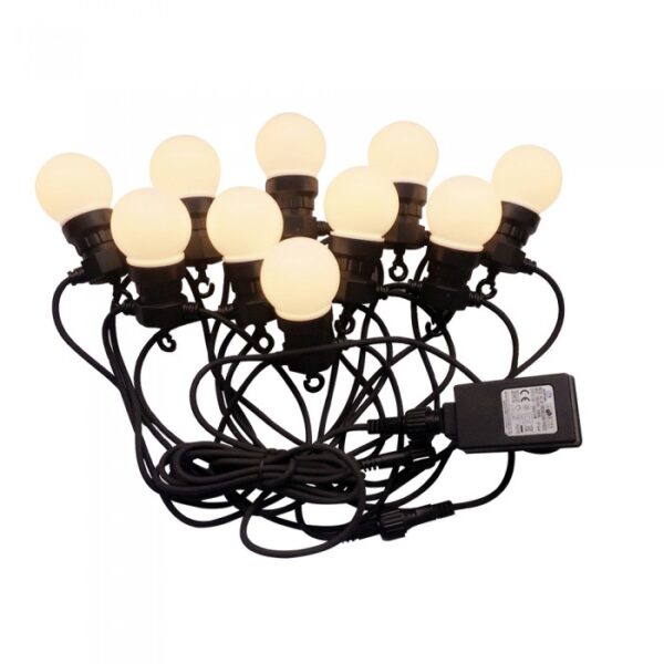 Αδιάβροχο φωτιστικό γιρλάντα 5m με 10 λάμπες Θερμό λευκό 3000Κ 24V V-TAC – 217436