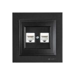 ΠΡΙΖΑ DATA CAT 6 RJ 45 ΔΙΠΛΗ ΜΑΥΡΟ EUROLAMP – 152-10341