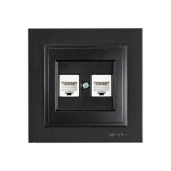 ΠΡΙΖΑ DATA CAT 6 RJ 45 ΔΙΠΛΗ ΜΑΥΡΟ EUROLAMP – 152-10341