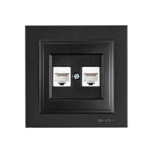 ΠΡΙΖΑ DATA CAT 6 RJ 45 ΔΙΠΛΗ ΜΑΥΡΟ EUROLAMP – 152-10341